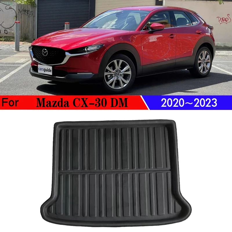 

Автомобильный поддон для Mazda CX 30 2022, аксессуары для фрез CX30 DM 2020 ~ 2023, автомобильный лоток для груза, органайзер для багажника, задние коврики, аксессуары, материал EVA