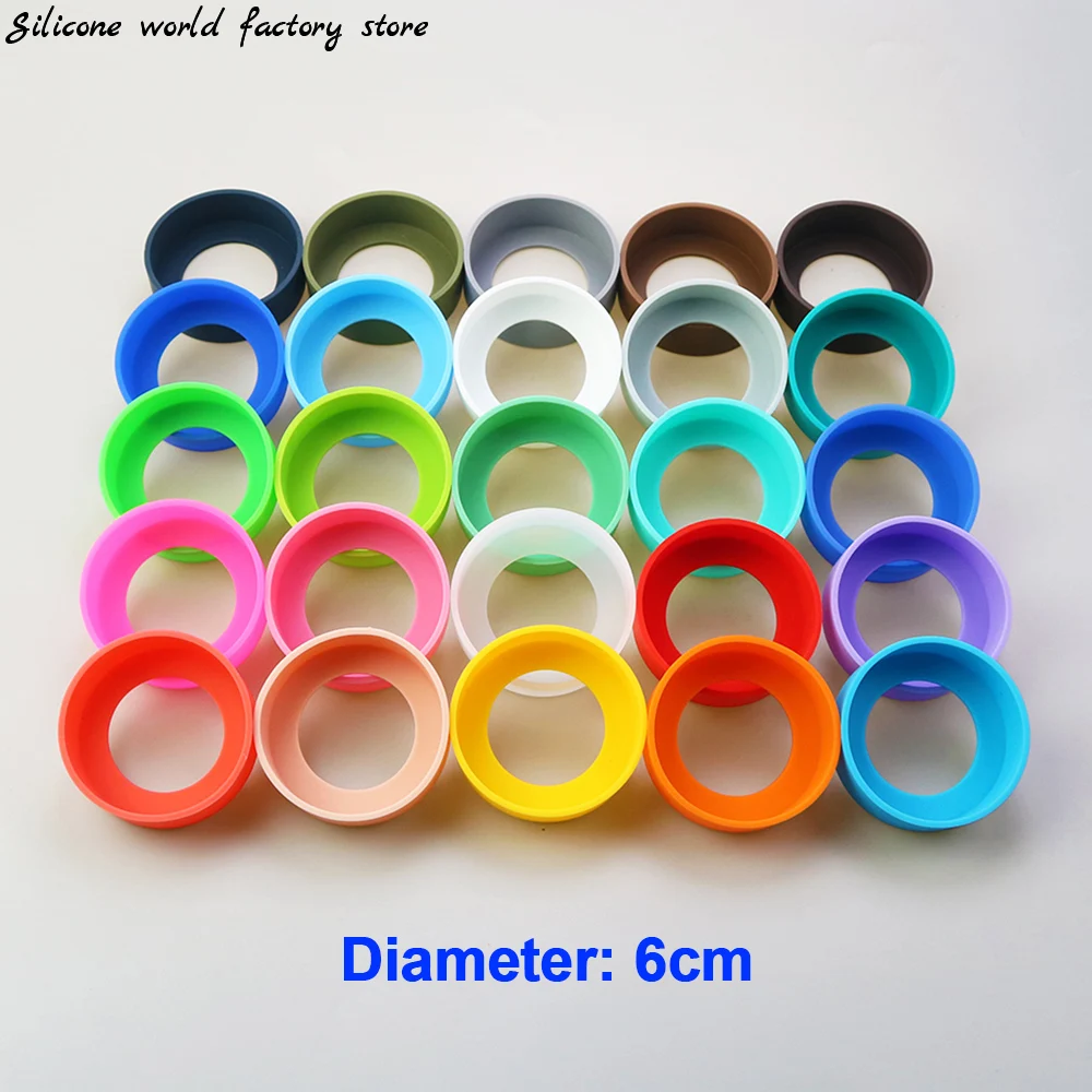 28 Farben 6,0 cm Silikon-Cup-Bodenabdeckung 60 mm Cup-Bodenring-Untersetzer-Hülsenhülle Verschleißfeste Anti-Fall-Bodenabdeckung – Detail 1