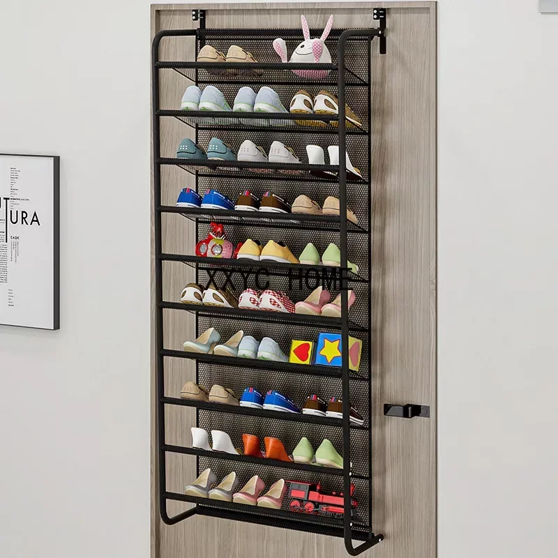 

Бытовой пылезащитный шкаф для хранения обуви, Простой Настенный многоуровневый стеллаж для обуви за дверью общежития