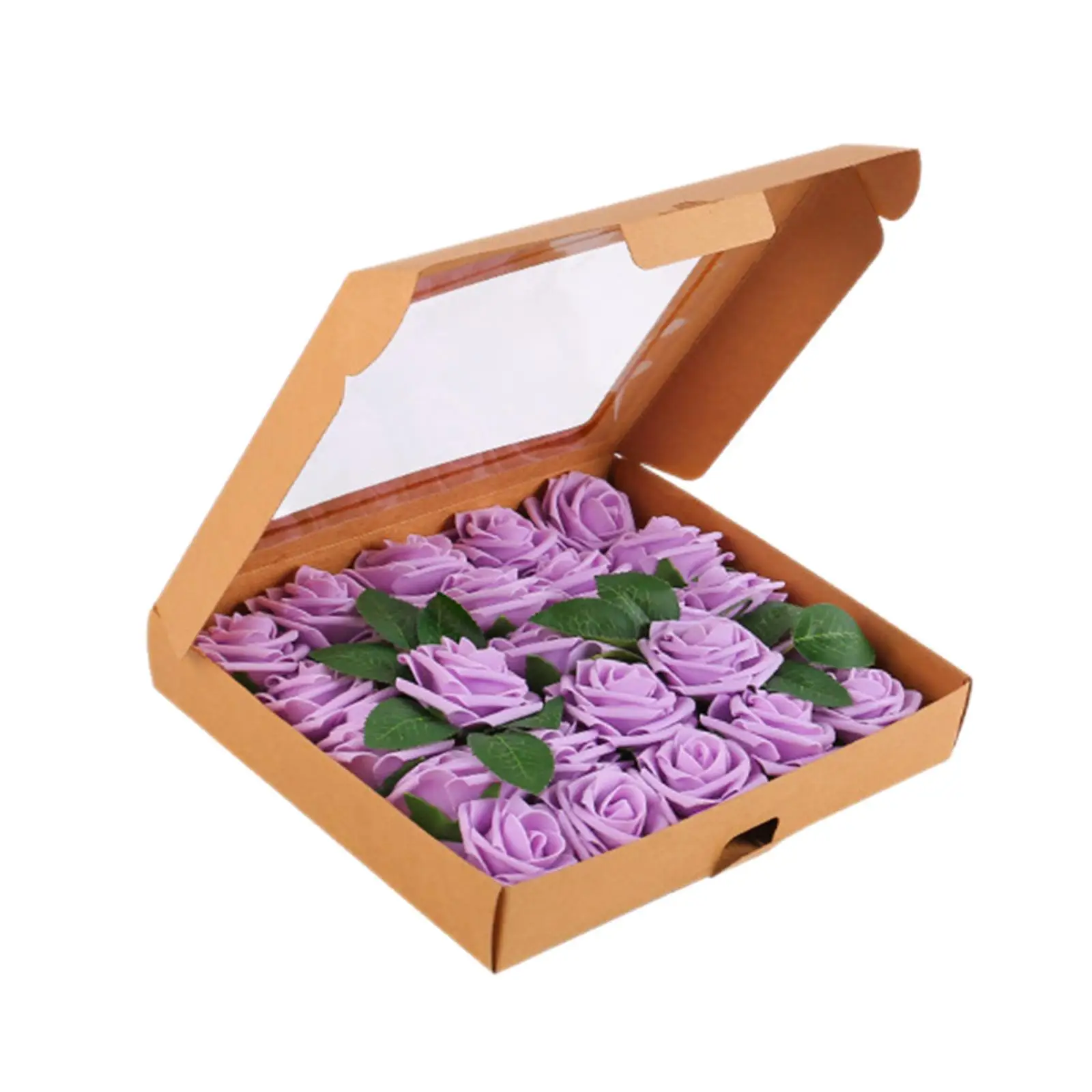 Artificial Rose Box, Valentine`s Day Gift Rose Bouquet Silk Flowers for Wedding Holidays Family Members Friends