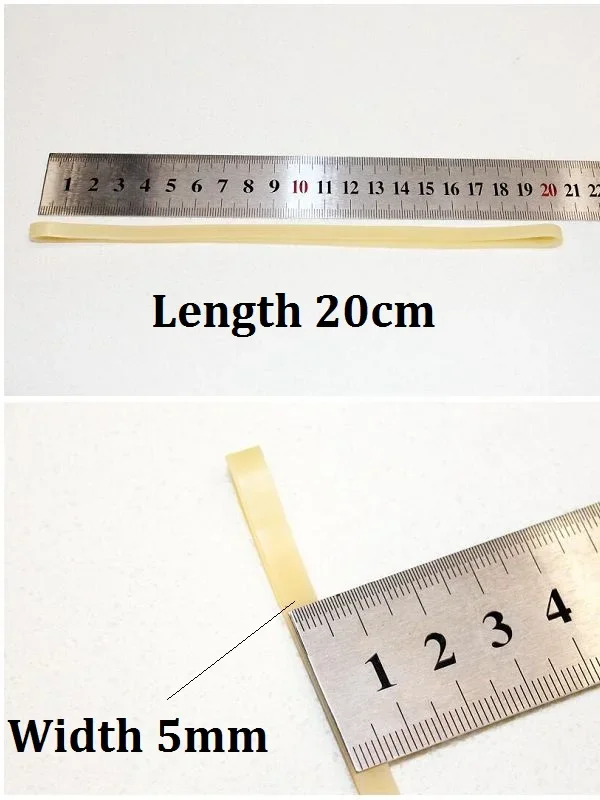 20cm 길이 5mm 폭 베이지색 실리콘 쓰레기통 고무 밴드 포장용으로도 좋습니다