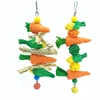 Pet Parrot Chewing Teething Toys Hamster Rabbit Hand-woven Straw Rope Carrot Corn Rattan Ball Toys Bird Cage Hanging Accessories 1