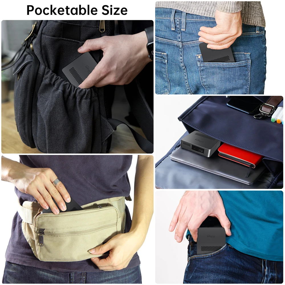 Uniehrtz 8849 MARS Mini Projector DLP Auto Focus Projector Support Laptop, PC, Smartphone Pocket Size Portable Outdoor Projetor