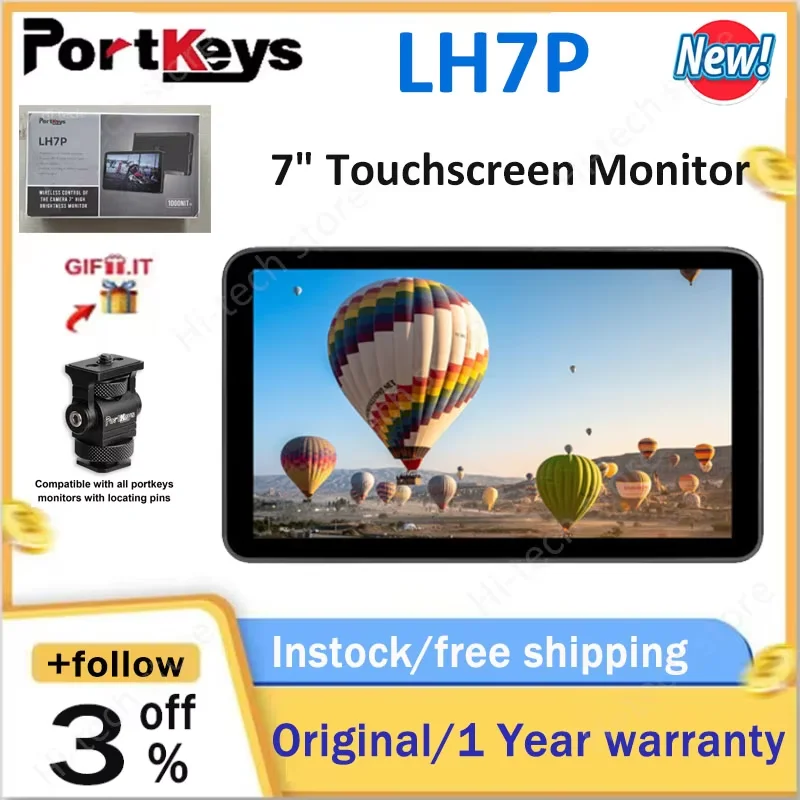 Portkeys LH7P 7 Inch 4K Monitor Dslr WiFi Bluetooth Control Camera BMPCC SONY White Lightweight Portable Studio Monitor portable monitor dslr field monitor