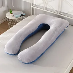 Luxurious 120x70cm Maternity Support Pillow for Ultimate Comfort (Blue-grey)