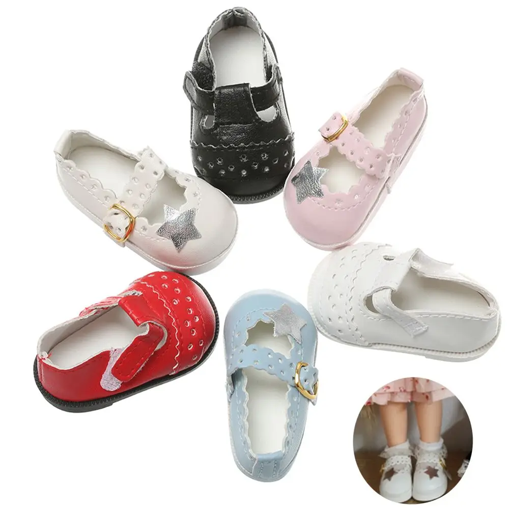 6.5cm Doll Shoes Pu Leather Mini Shoes Suit For 16 Inches Doll Clothing