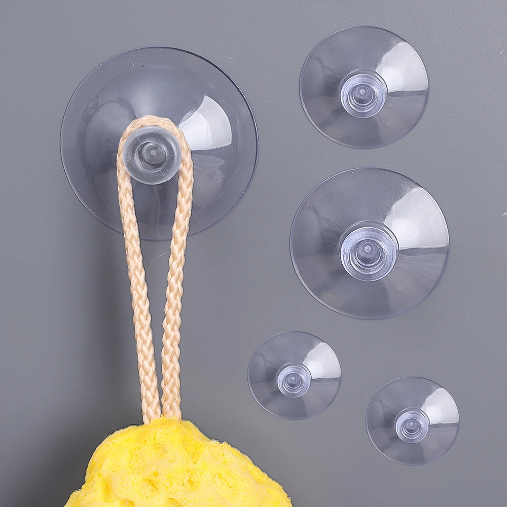 Description Picture 2 of item50/2pcs Mushroom Head Sucker Hooks PVC Transparent Suckers Home Organizers Hanging Suction Cups Car Window Decor Suction Pads