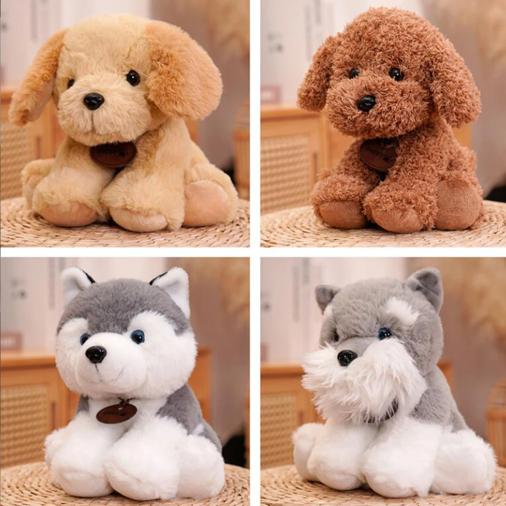 

New Simulation Schnauzer Golden Haired Husky Teddy Dog Stuffed Children Plush Toy