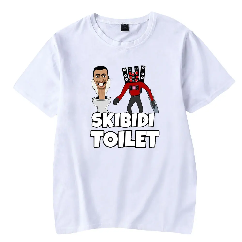 

Skibidi White Black Pink Gray Summer T-Shirt Toilet Pullover 3D Figure Printed Sweatshirt for Fans Gift Daily Blouse