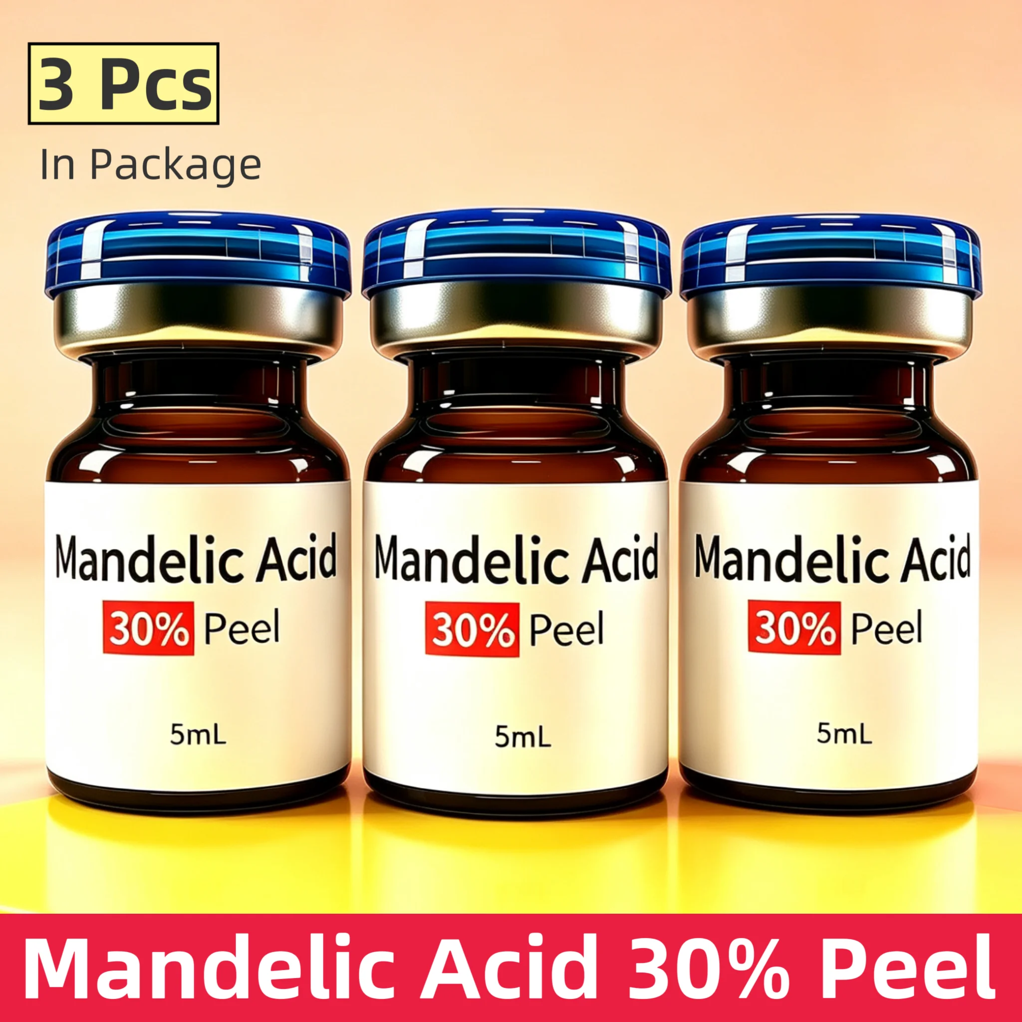 3종 세트 5ml 만델산 용액 브러쉬 키트 40% 30% 20% 10% 가정용 전문가급 메이크업
