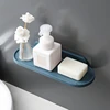 Bathroom Storage Shelf Plastic Wall Mount Shelf Adhesive Soap Shower Shelves Seasoning Bottle Bracket Storage Rack   رف تخزين 2