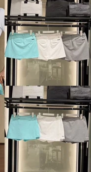 Korean Women Golf Skirt Pleated Slimming Sports Skort Summer 2026 Breathable Athletic Tennis Skirts Anti-exposure Dress