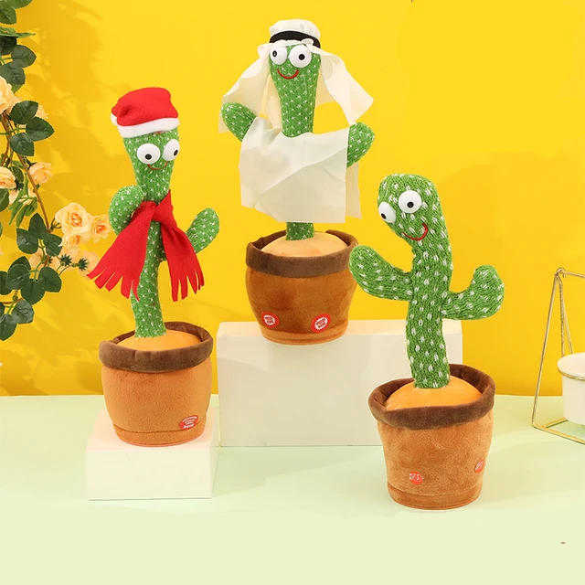 Dancing Cactus Repeat Talking Toy Electronic Plush Toys Can Sing Record Lighten Battery USB Charging Early Education Funny Gift 1
