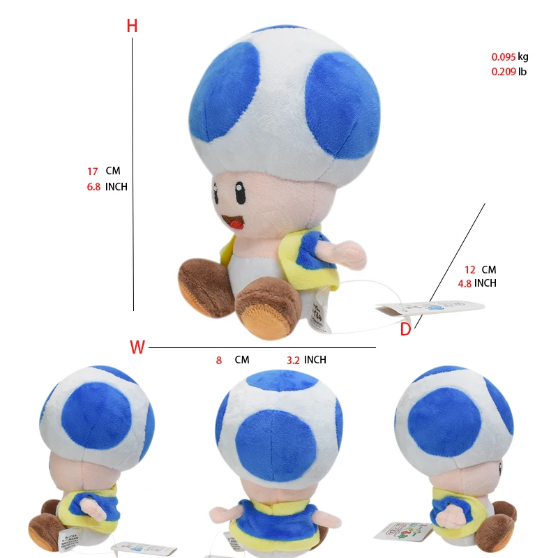 thumbnail image 1 of Mario Plush Toys Toad Yoshi Goomba Boo Shy Guy Ice Fire Flower Super Star Poison Piranha Cute Anime Stuffed Cartoon Peluche Doll, 1 of 5