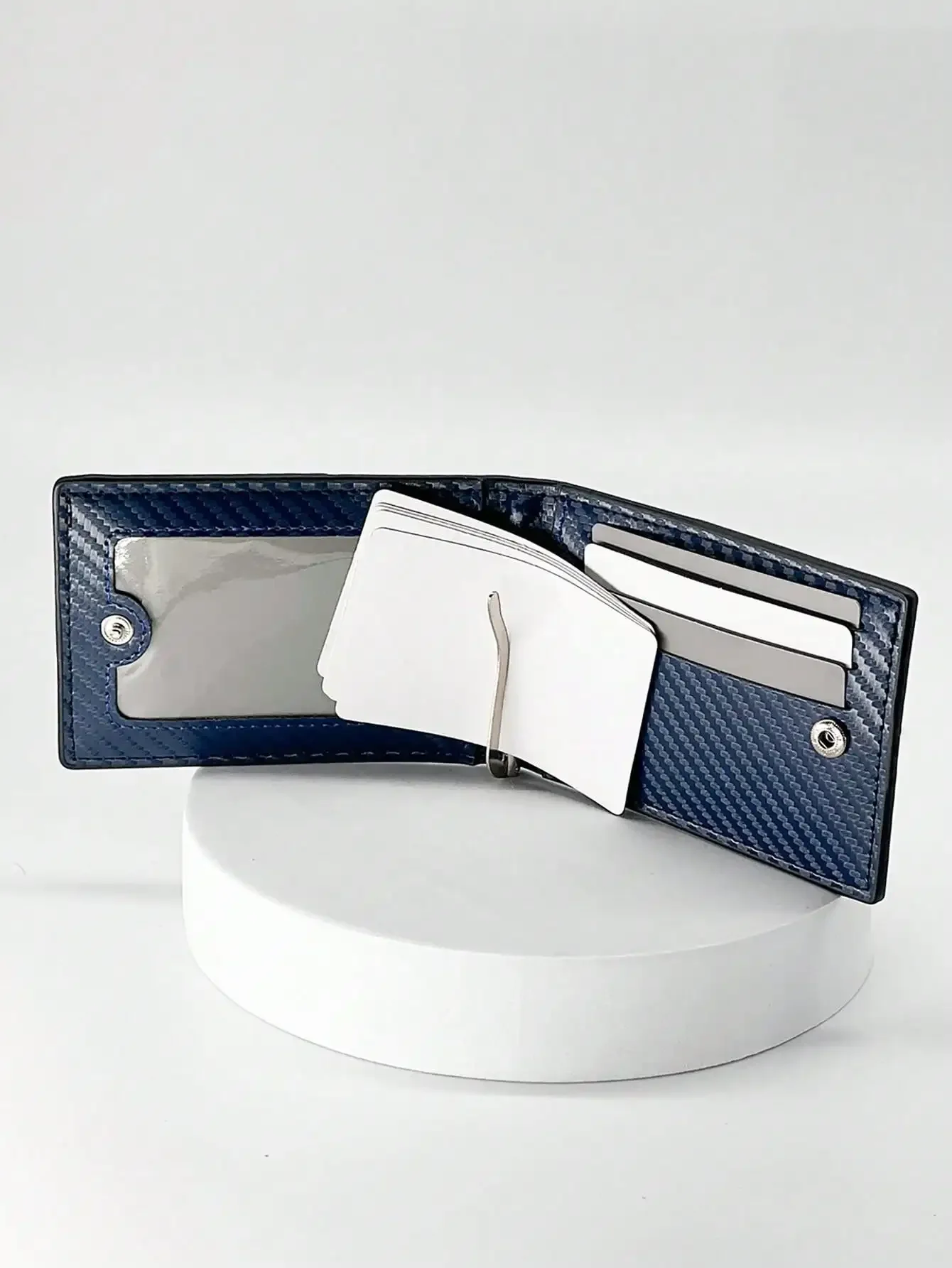 Rfid Carbon Fiber Leder Herren Airtag Geldbörsen Geldbörse Kreditkartenetui für Air Tag Geldbörse Schwarz Luxuriöse minimalistische Kartenetui – Detail 4