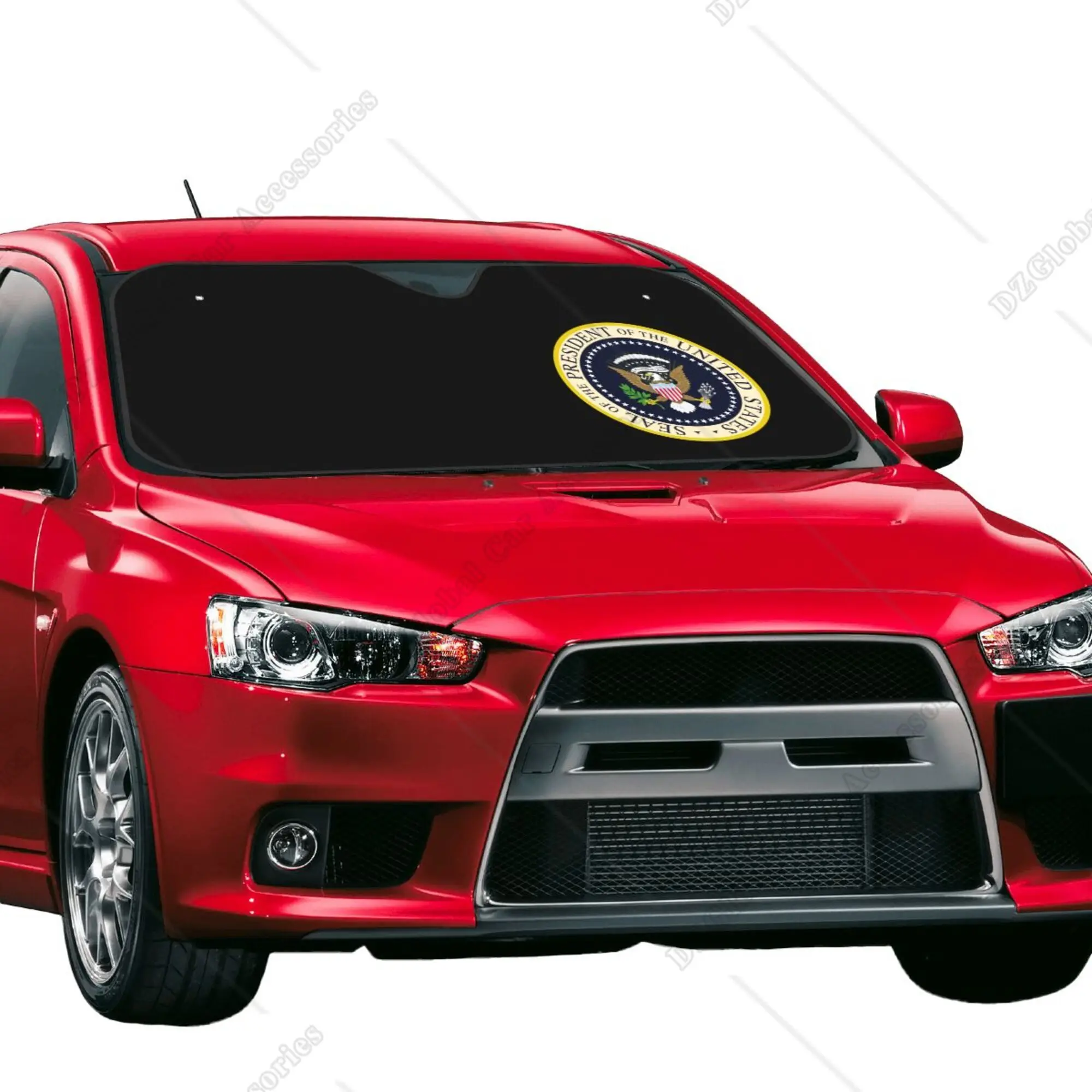 USA President Seal Logo Print Foldable Windshield Sunshade 76x140cm Car Window Windscreen Cover UV Protector Car Sun Shade