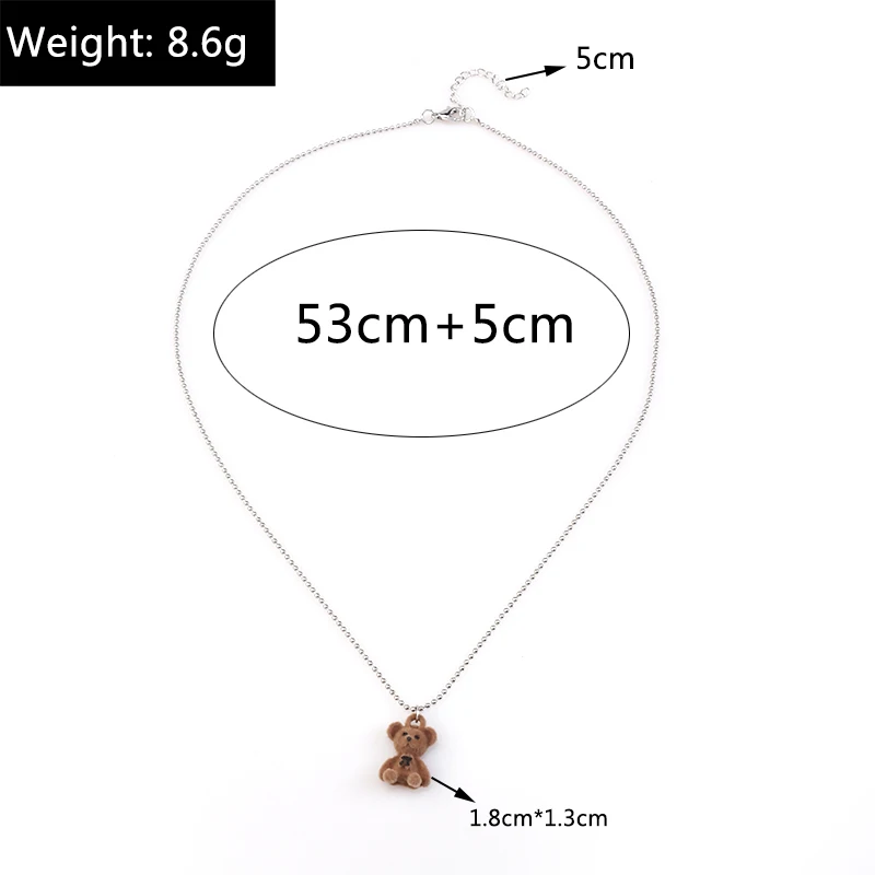 Aihua Kreative Nette Bär Anhänger Halskette Für Frauen Mädchen Koreanische Mode Bär Lange Pullover Hals Kette Halskette Punk Partei Schmuck – Detail 7