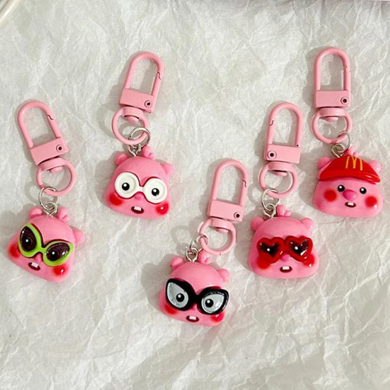 

Kawaii Miniso Loopy Keychains Cartoon Schoolbag Pendants Bag Charms Pendant Decoration Key Ring Backpack for Girl Birthday Gift