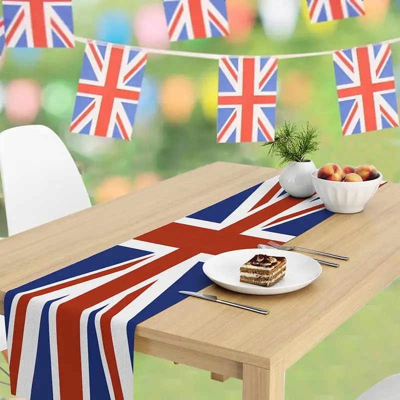 

Union Jack Tablecloth United Kingdom Flag Heat Resistant Reusable Union Jack Table Cover Table Decorations Patriotic Design
