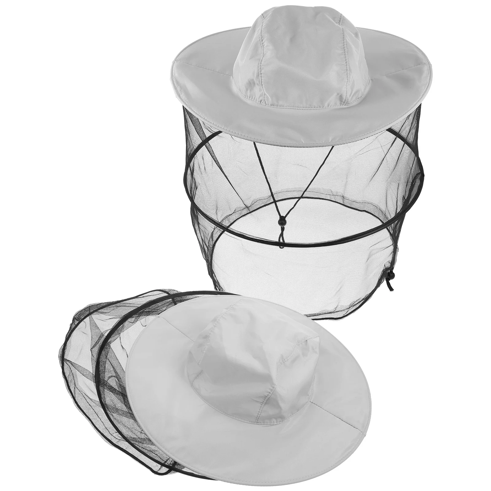2 Pcs Sun Protection Breathable Head Net Hat Bee Keeper Hat Folding Beekeeper Portable Netting Veil Polyester
