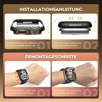 Verre + coque pour Apple Watch 46mm 44mm 40mm 49mm 41mm 45mm 42mm, accessoire de protection d'écran, iwatch série Ultra 11 10 9 SE 8 7 6 5