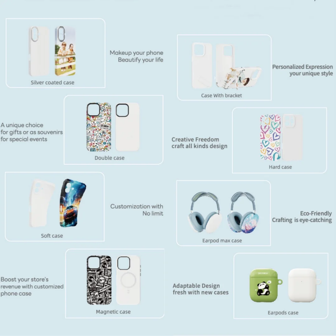 TuoLi 10pcs Sublimation DIY Single Case Covers