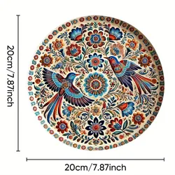 Lush Foliage Floral Iron Wall Art | Elegant Round Metal Decor - Round 20X20CM (TYA14254 - 20X20cm)