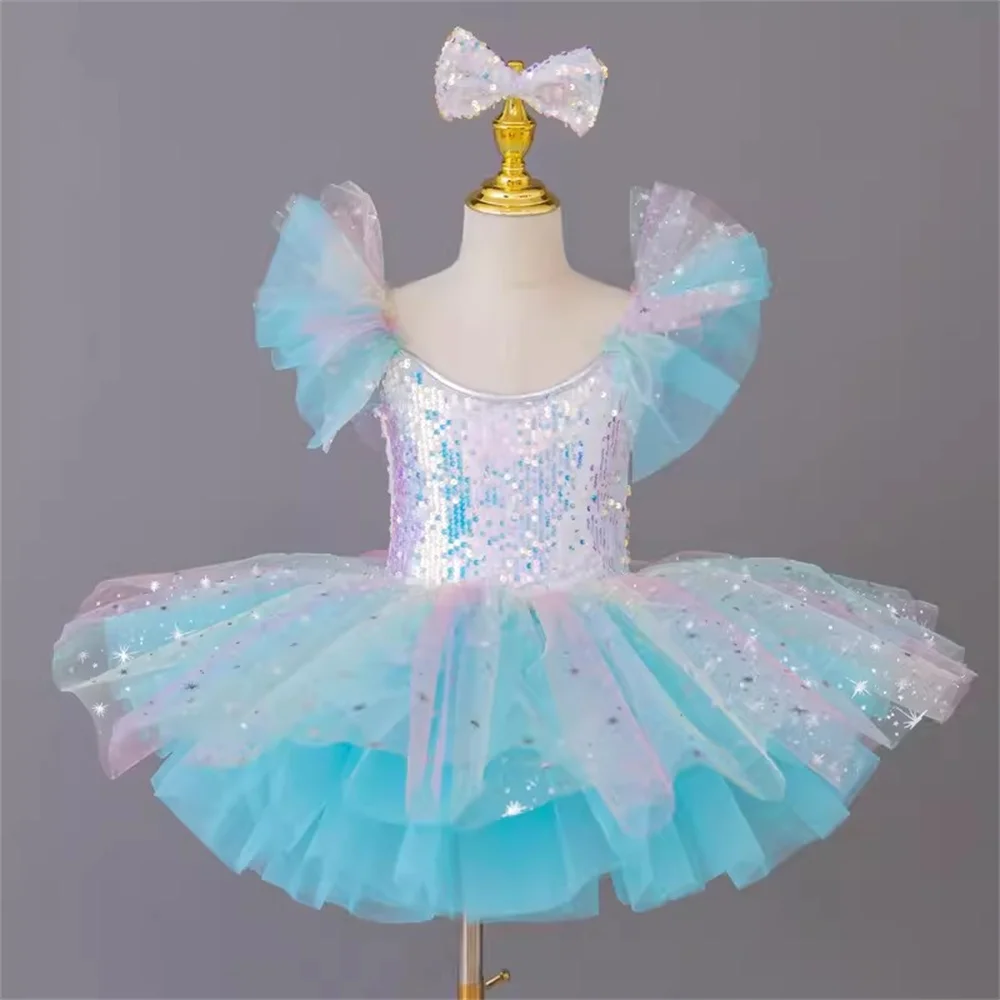 New Sequins International Children's Day Kindergarten Fluffy skirt Children's ballet dress performance costume
