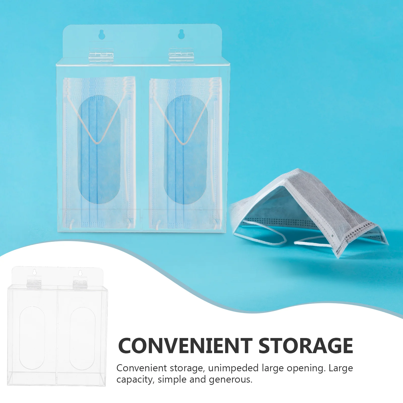 Mask Dispenser Baby Wipes Face Acrylic Container Clear Storage Wall Mounted Case Holder Portable