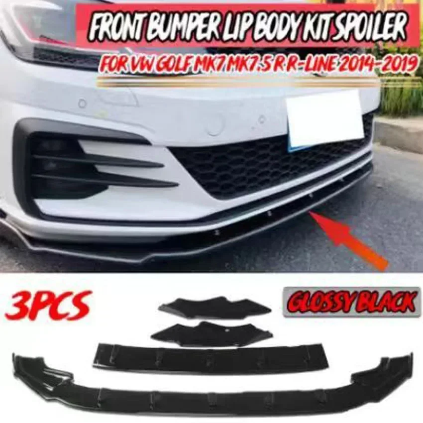 Pala Anteriore Modificata Cs Paraurti Anteriore Splitter Lip Diffusore Body Kit Spoiler Guard Per Vw Golf 7 Golf 7.5Gti/Rline/R 2014-2019