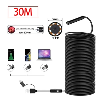 Industrial Automotive Car Endoscope Mini Usb Type C Endoscopic underwater Camera Borescpe for Mobile Android Smartphon 30M 1