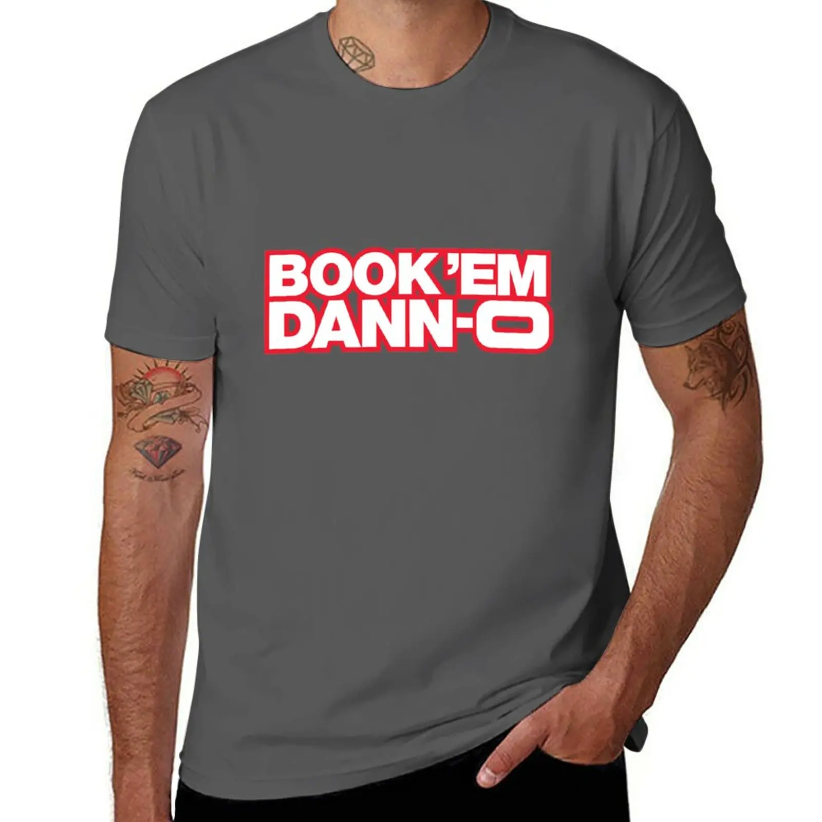 

BOOK 'EM DANN-O! T-Shirt Blouse boys whites mens white t shirts