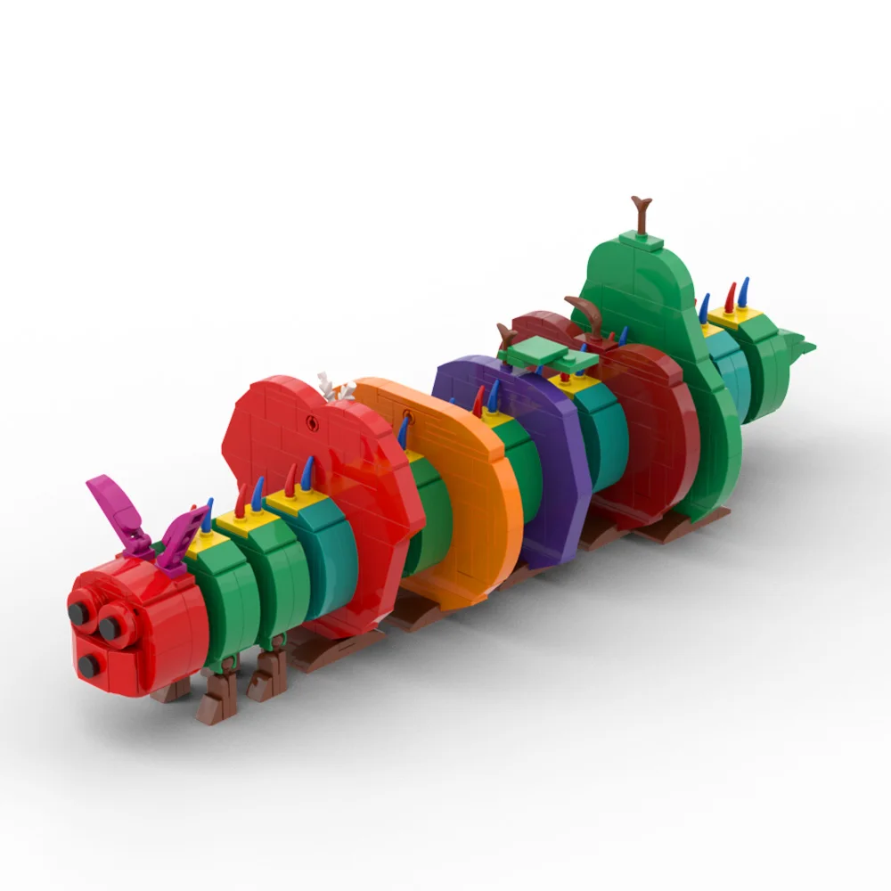 Moc Creatività Idea Colore Caterpillarss Modello Brickheadzs Mattoni Libri Hungrys Worms Insect Figures Building Blocks For Kid Toys