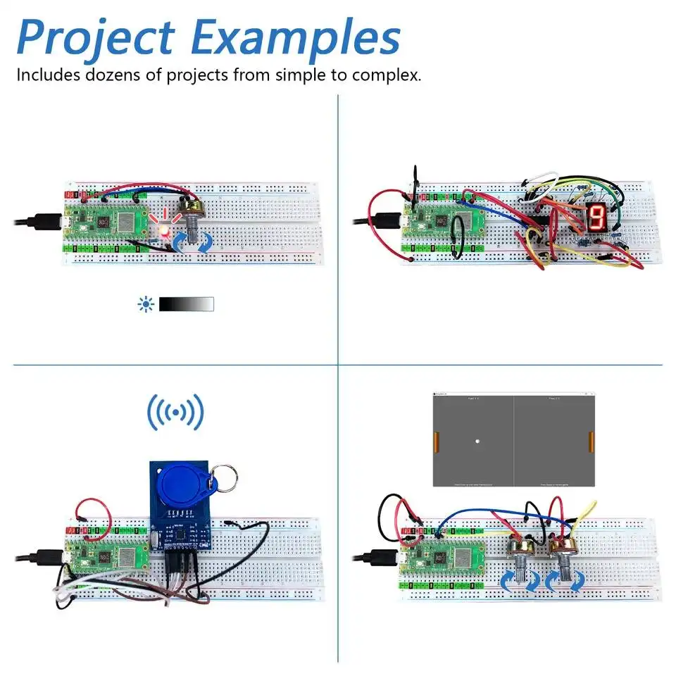 Freenove Ultimate Starter Kit For Raspberry Pi Pico 1 2 W, 767-Page Tutorial, 220 Items, 119 Projects, Python C Java Code image 4