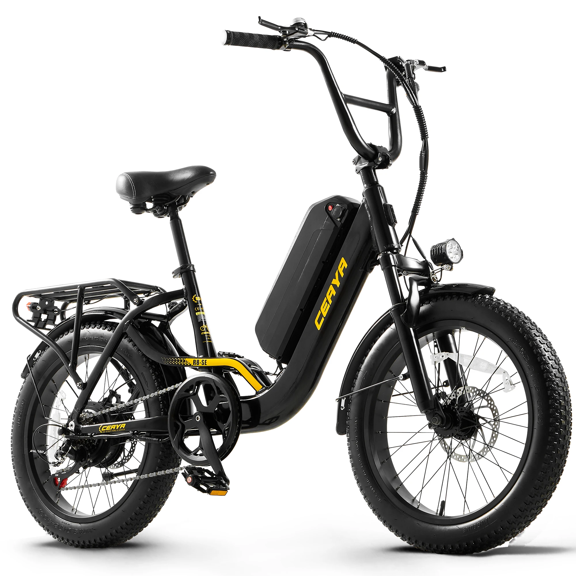 YDD-R8SE 750W Motor 48V15AH Removable Battery 7 Speed Electric Bike 20 * 3 Fat Tires 7 speed ebike Adult City Commuter Bicycle