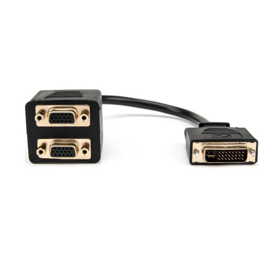 DVI to VGA Splitter cable dvi to vga converter dvi splitter Passive Analog DVI-I to Dual VGA splitter adapter cable DVI-I signal on two monitors