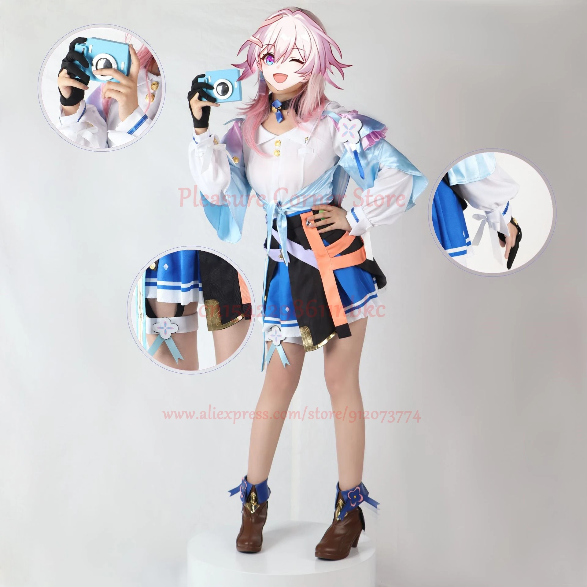 Honkai Star Rail 7th March Cosplay Costumes Uniform Outfit Wig