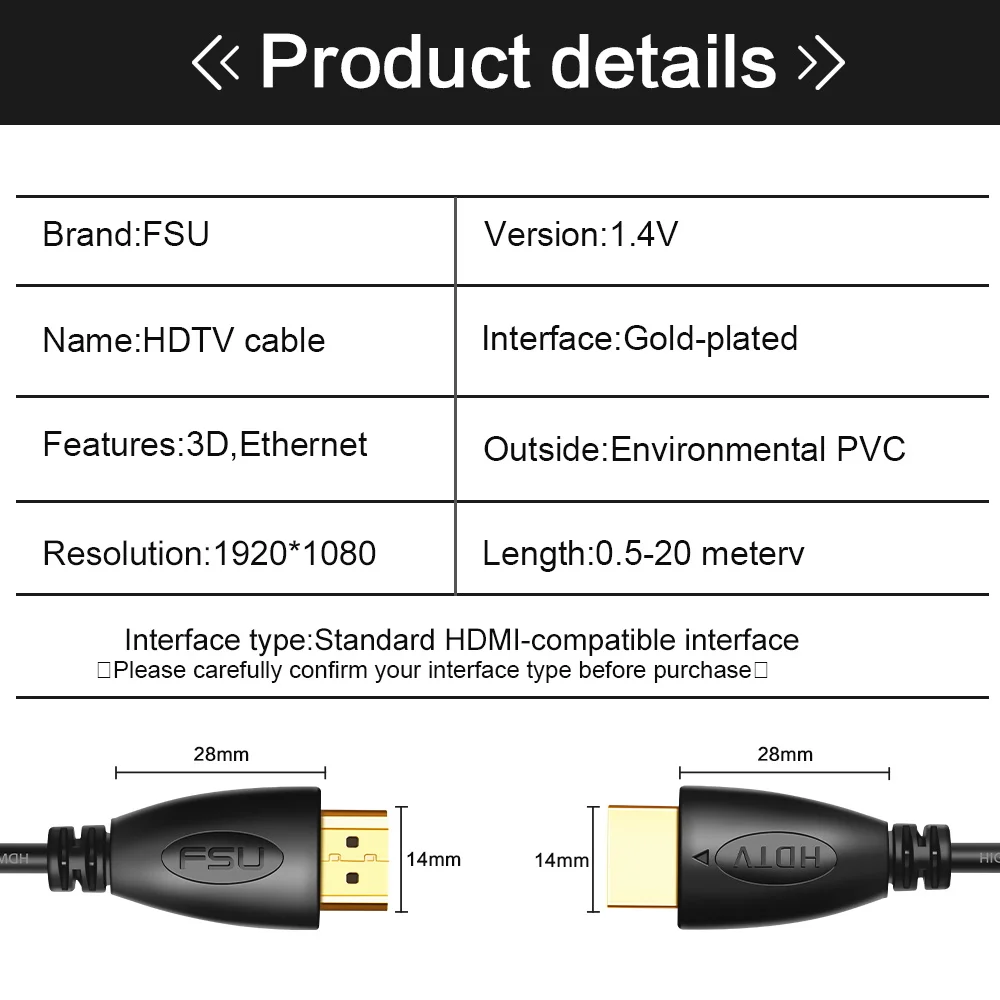 Video Cable Hd Cable Audio Video Cables High Speed 1080p 3d Hd Cable Video 1.4v Aliexpress