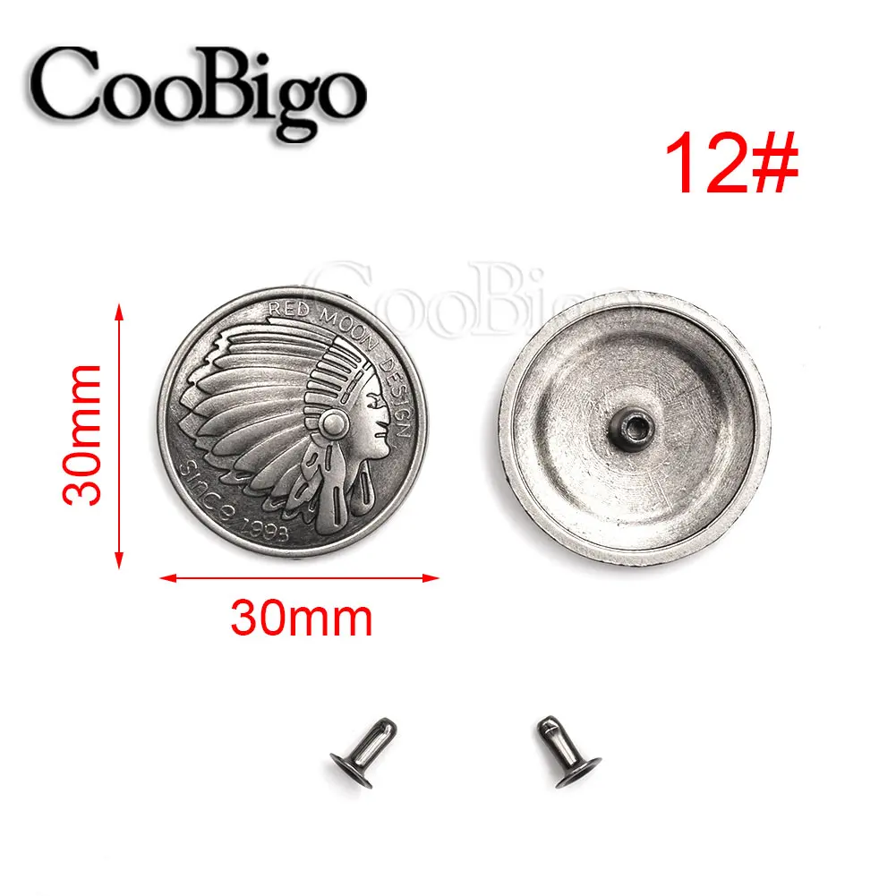 16 Sets Tibetan Alloy Decorative Rivets - Faux Turquoise Conchos For Leather Craft