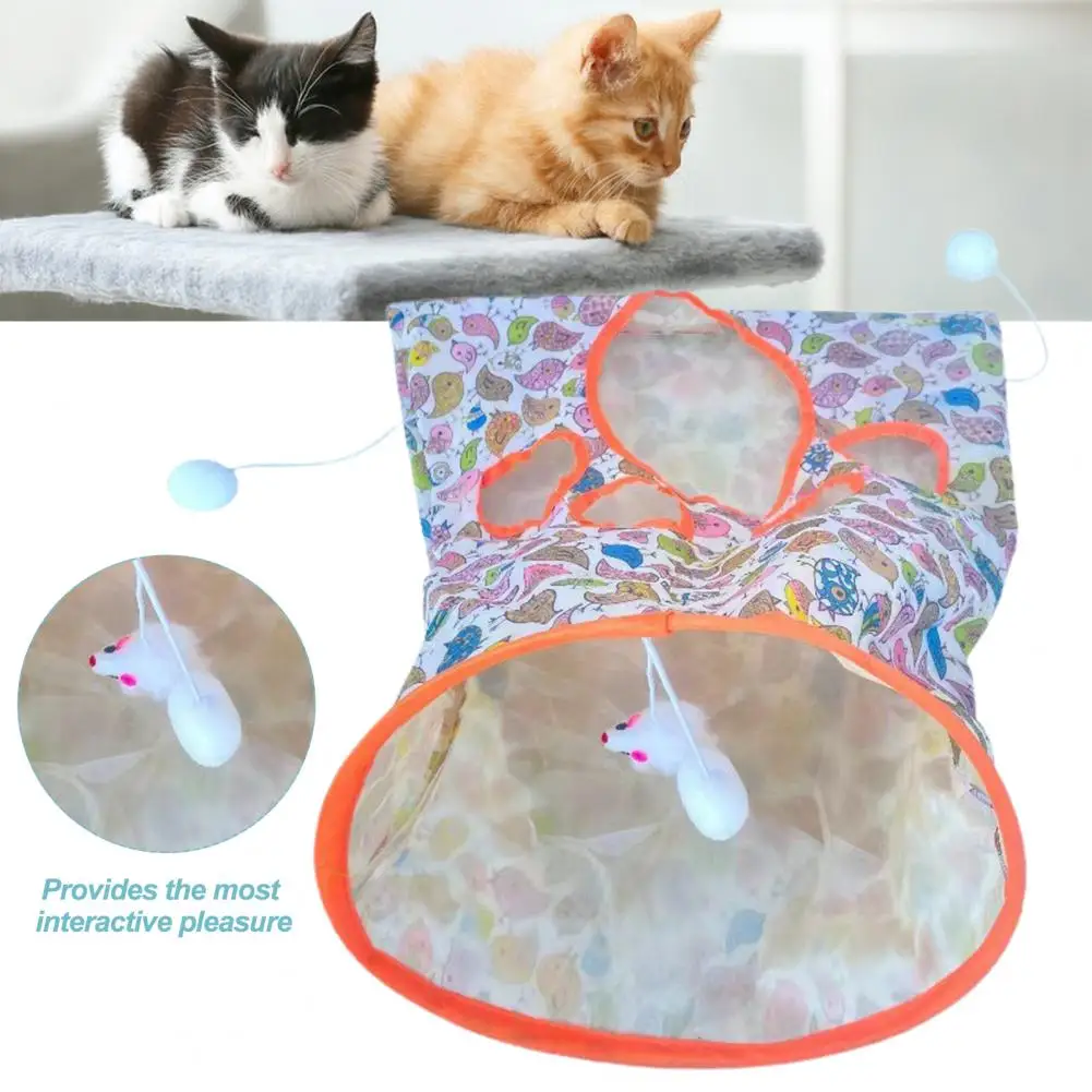 

Kitten Toy Set Cat Tunnel Toy with Plush Ball Crinkle Paper Collapsible Bag for Kittens Puppies Rabbits Indoor Pet Teaser Toy