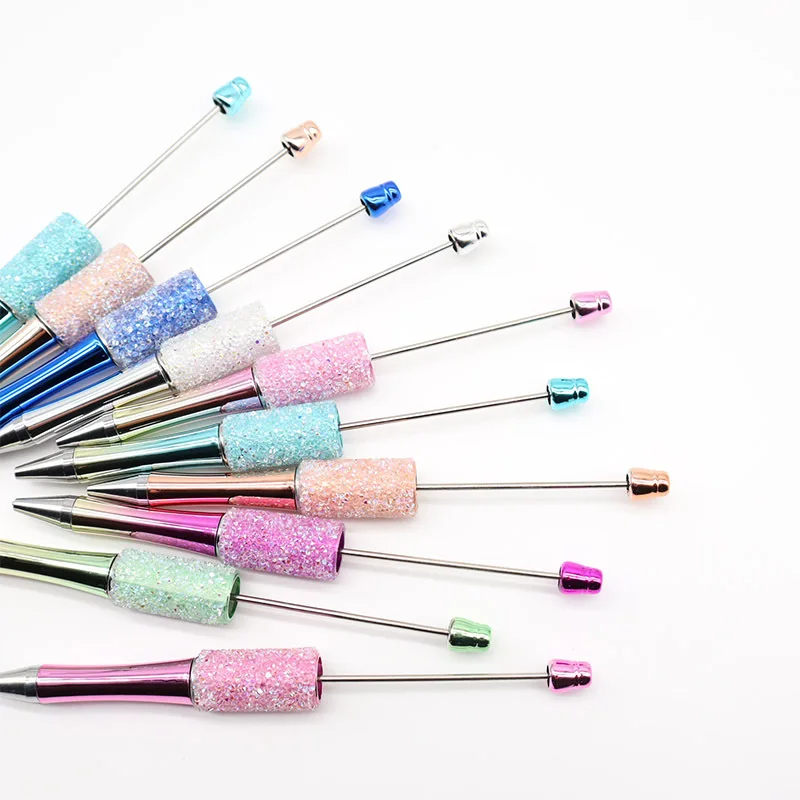 20pcs DIY Starry Sky Sugar Diamond Beaded Pen Handmade Sugar Diamond Advertising Promotion Beadable Ballpoint Pens Stationery 4