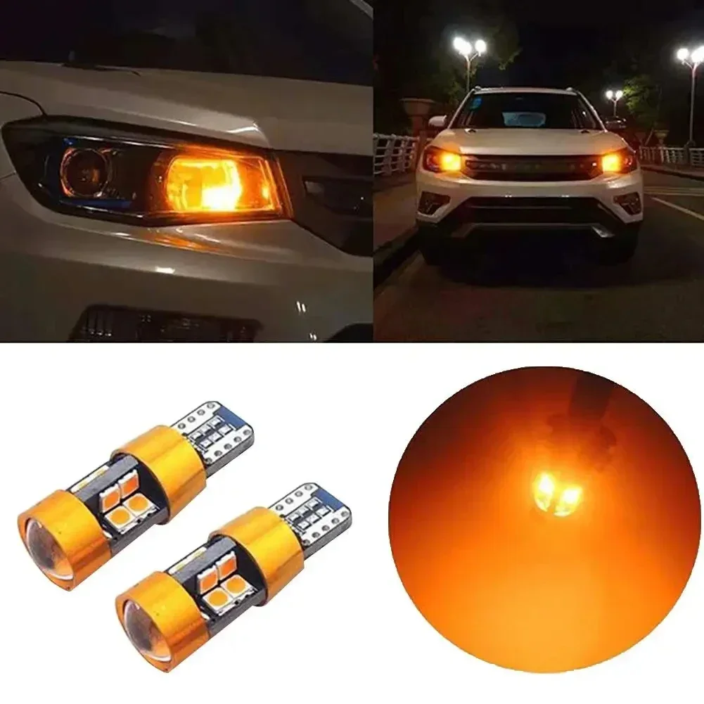 2pcs Car T10 12V LED Signal Light Orange Amber Light Position Parking City Lights T10 168 194 2825 W5W 19SMD LED Bulb
