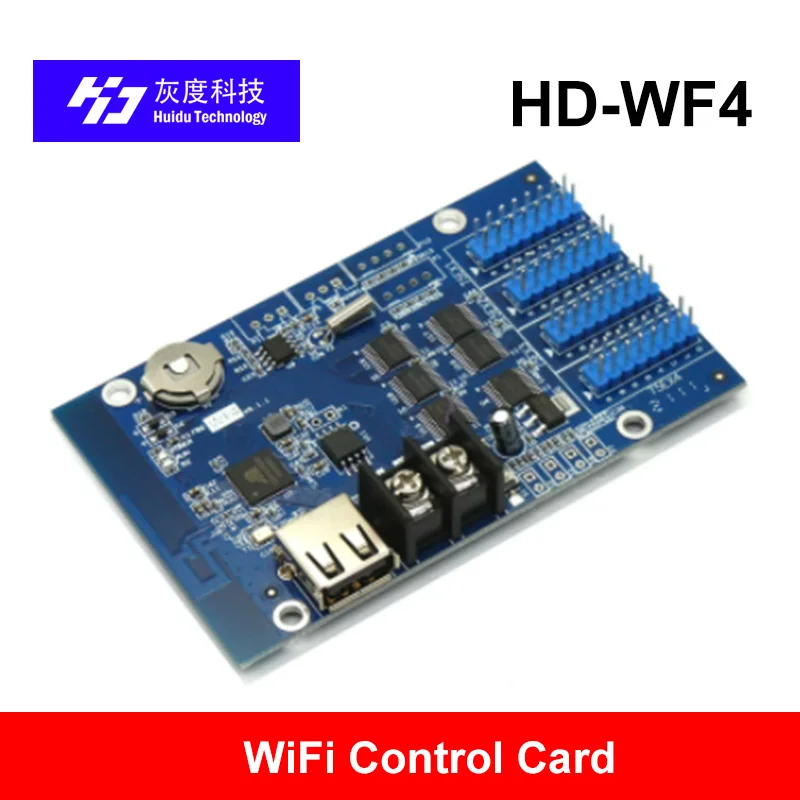HD-WF4 HUIDU WF4 Asynchronous 768W*128H Pixels 4*HUB75 RGB Seven Color Small LED Display WIFI Control Card,led screen display card