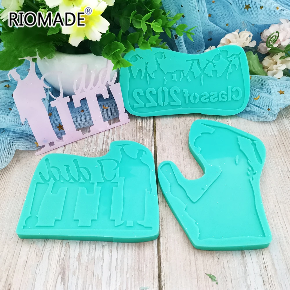 Neue Abschluss kuchen Dekoration Silikon form Schokoladen zucker Handwerk feiern Abschluss feier Kuchen Karte Küche Backform – Detail 10