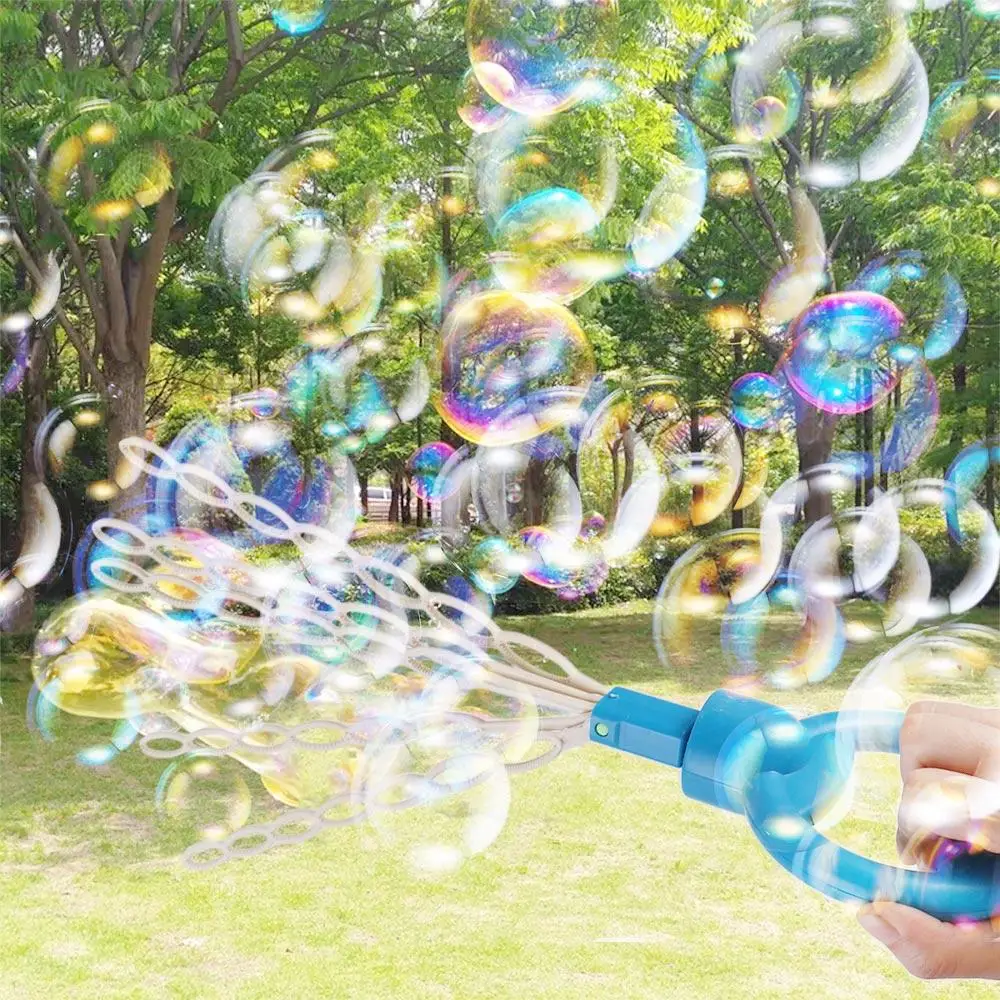 32 Holes Handheld Bubble Wand Smiling Face Bubble Stick Blower Maker For Children Outdoor Activity Fun Soap Blowing Bubble Tool 4