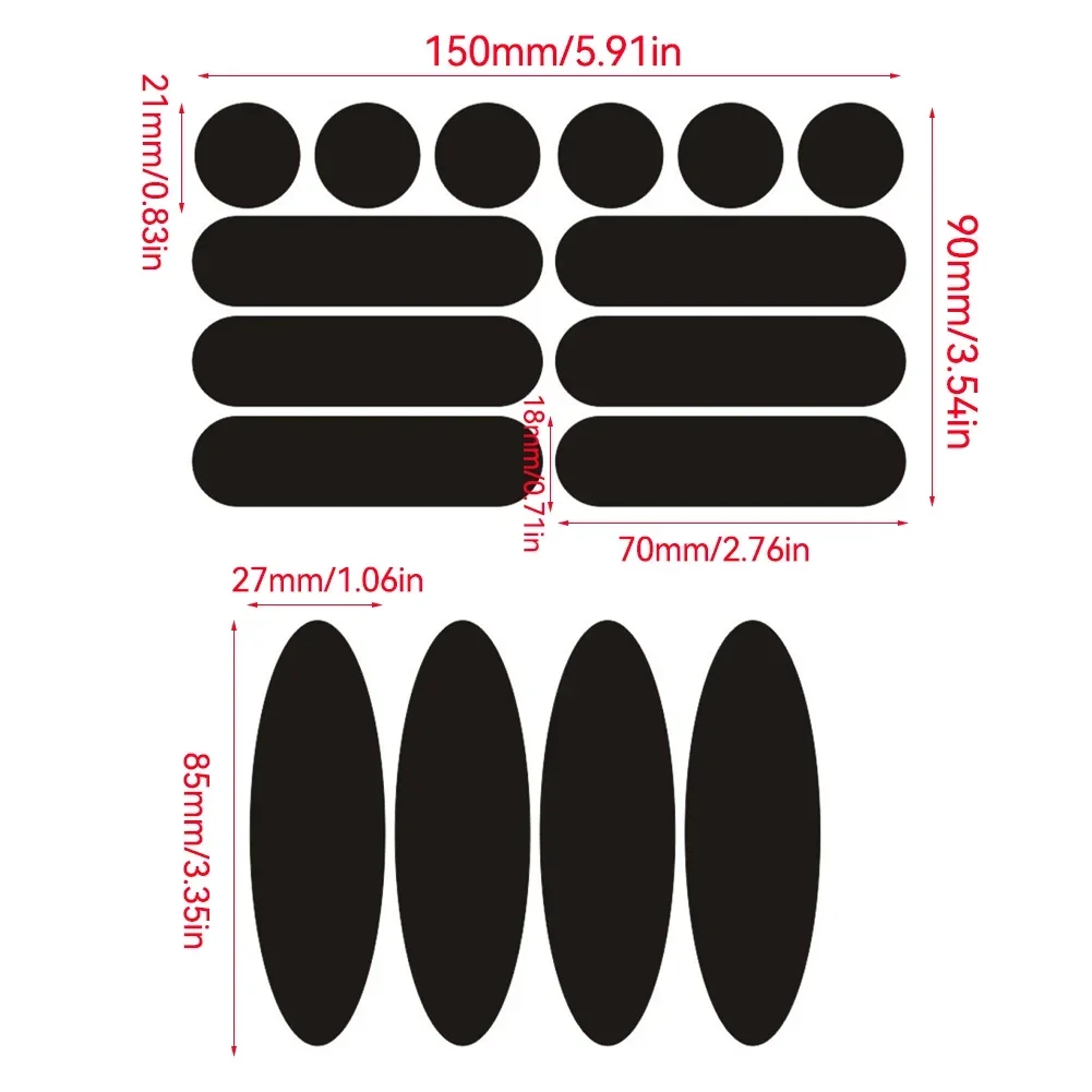 Motorcycle Helmets Invisible Black Reflective Stickers Simple And Effective Reflective Tape Circle and Oval For Helmets Bikes