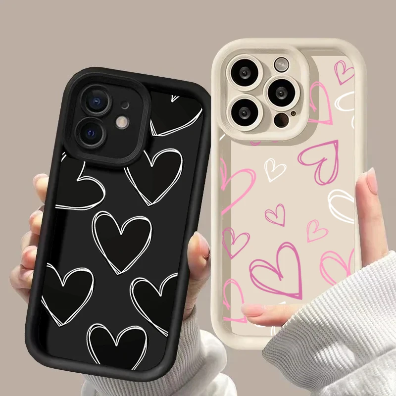 Charming Cartoon Love Heart Protective Phone Case