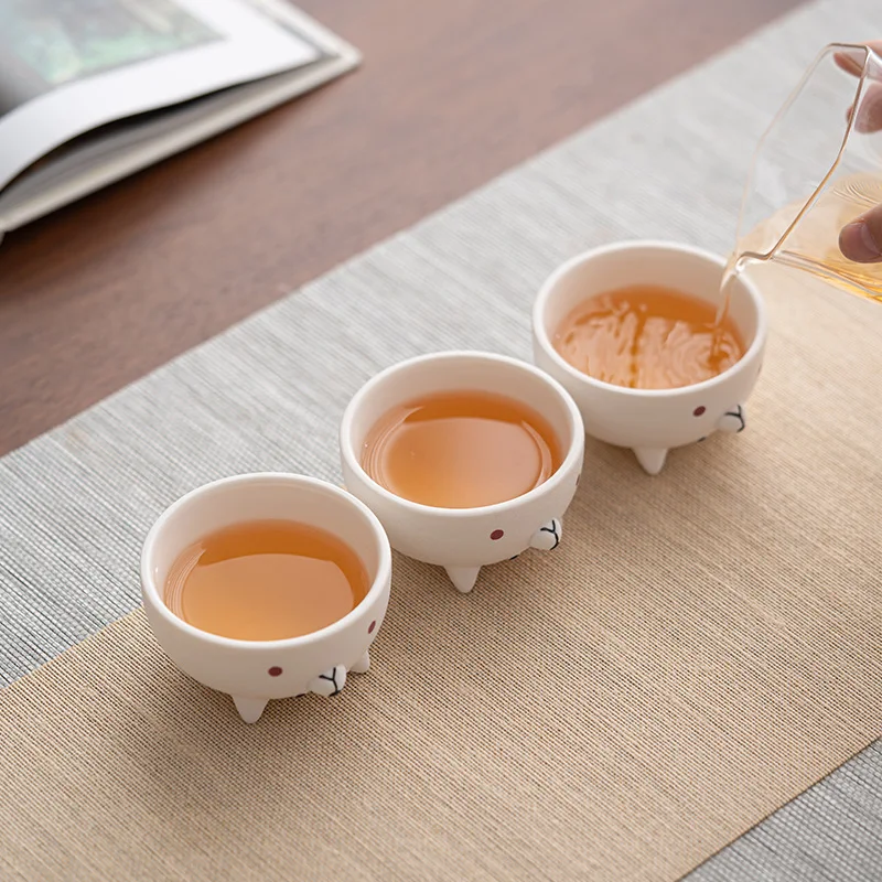 1-6pcs Shiba Inu Series Teacups Ceramic Tea Cups Chinese Kungfu Gongfu Teacup Cute Puppy Household Drinkware Teaware Gift Box