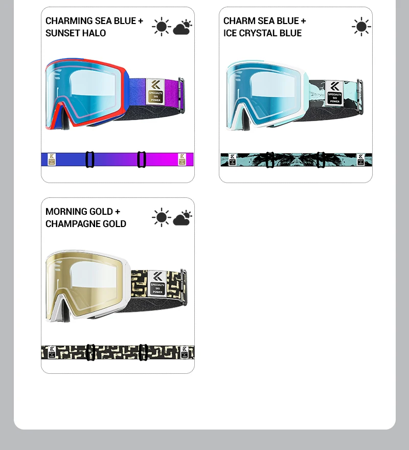Kapvoe Anti-Fog-Ski brille photo chrome Schnee brille Magnet linse Männer Frauen Snowboard Doppels chicht Schwamm brille Schnee brille – Detail 16