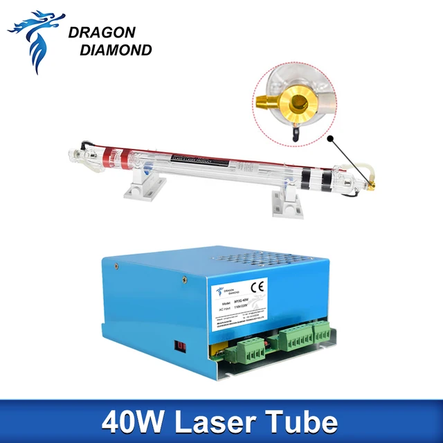 K40 Series Co2 40W Laser Tube + 40W Power Supply 110V/220V For Co2 Laser Engraving Cutting Machine 1